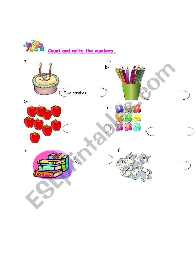 numbers worksheet