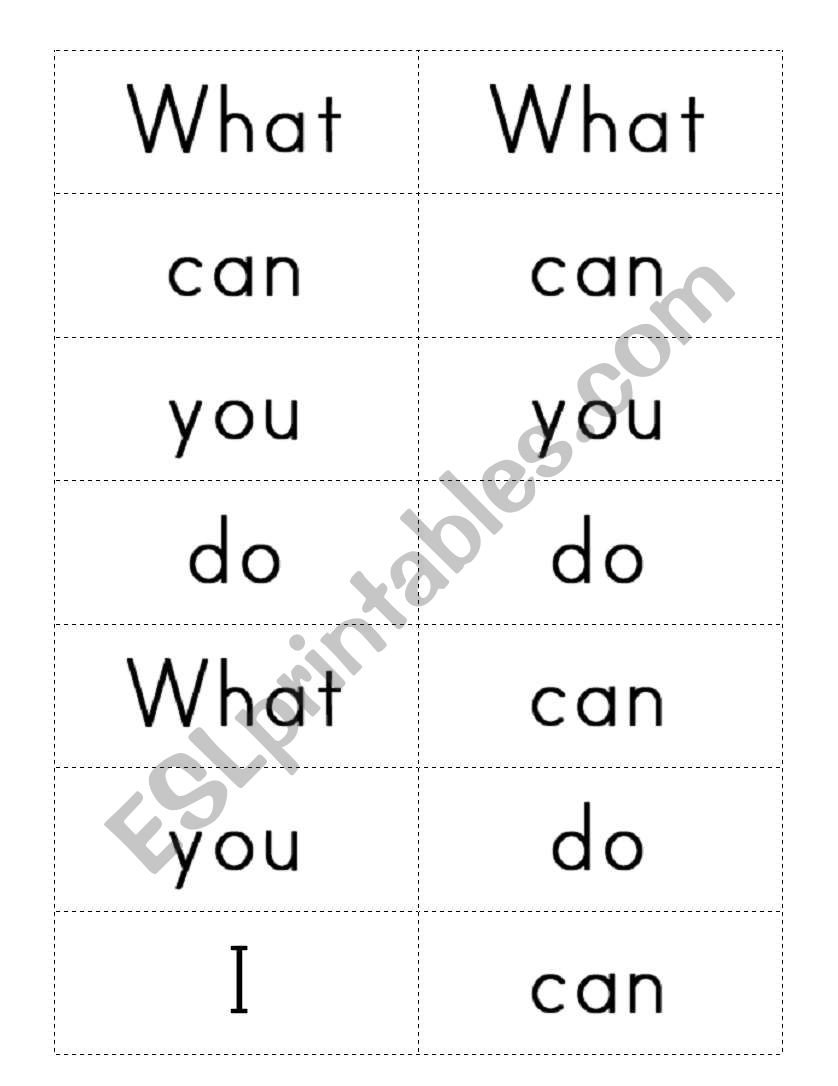 What can You Do worksheet