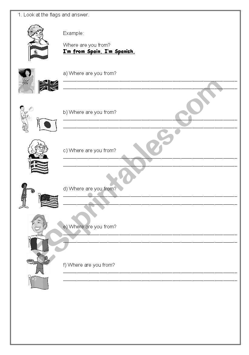 Countries and Nationalities worksheet