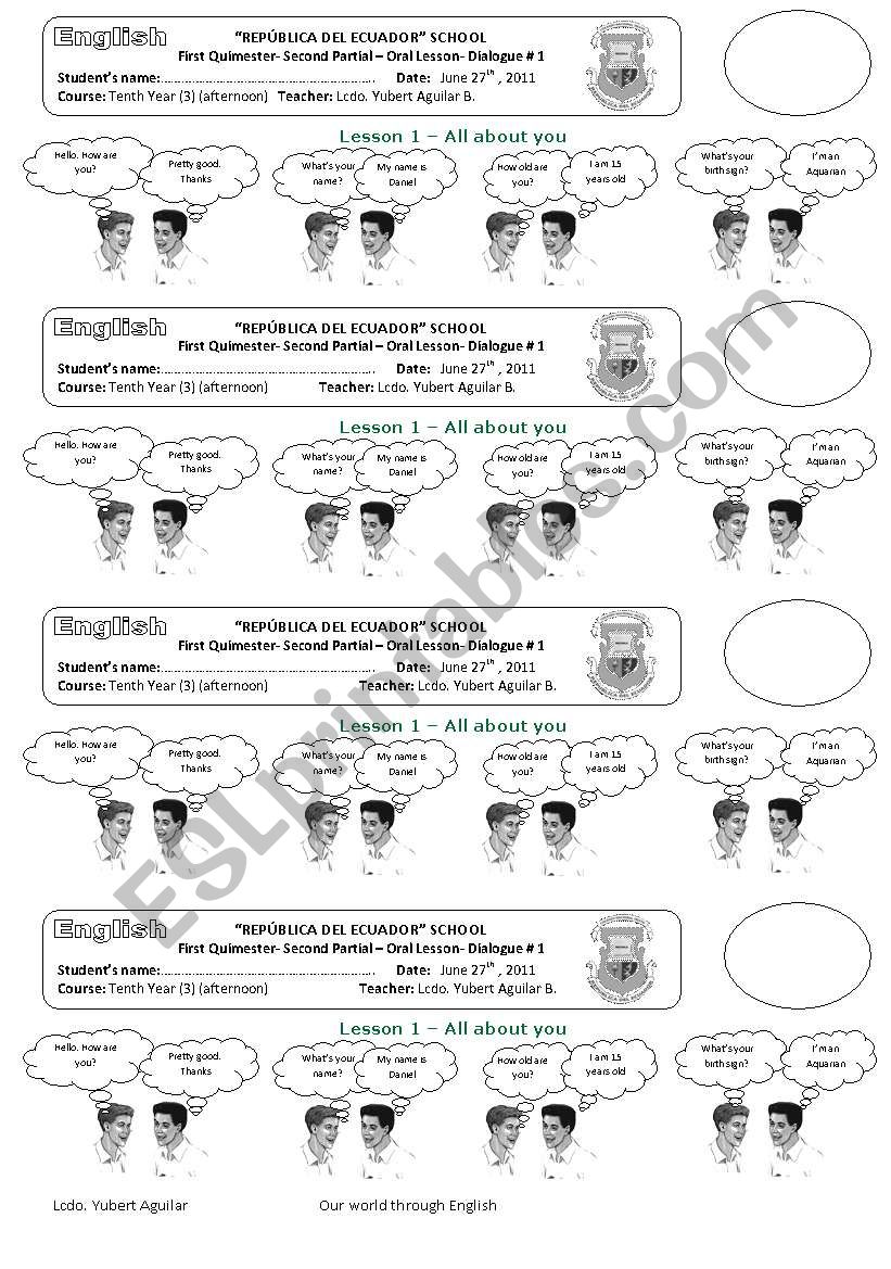 Conversation How are you? worksheet