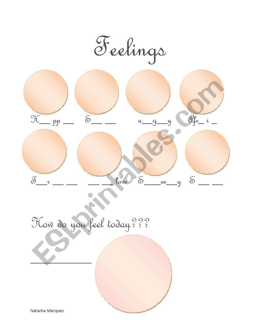 Feelings  worksheet