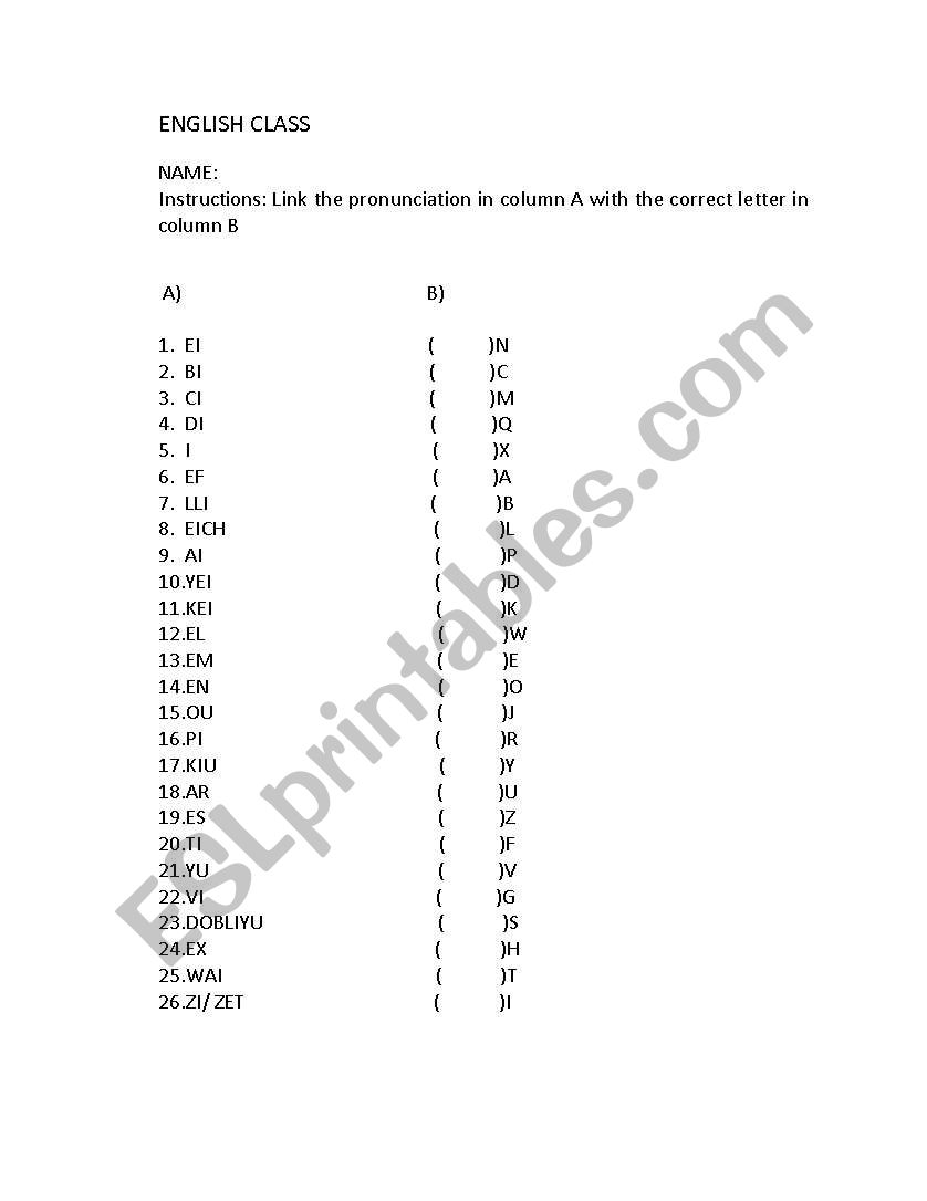 the alphabet worksheet