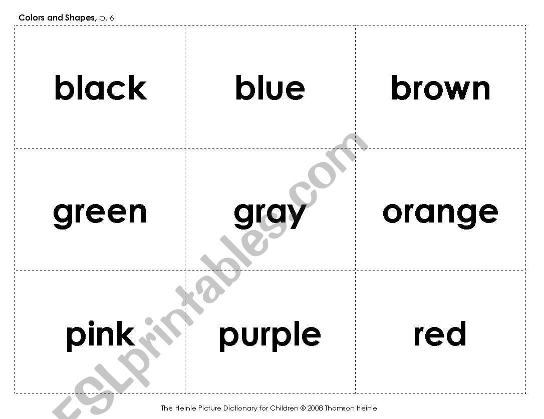 Colors and Shapes Flashcards worksheet