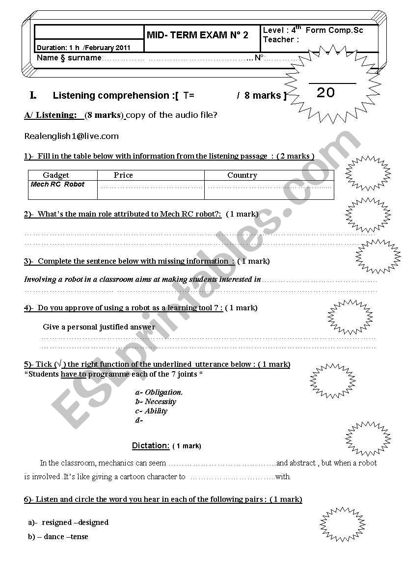 test ! worksheet