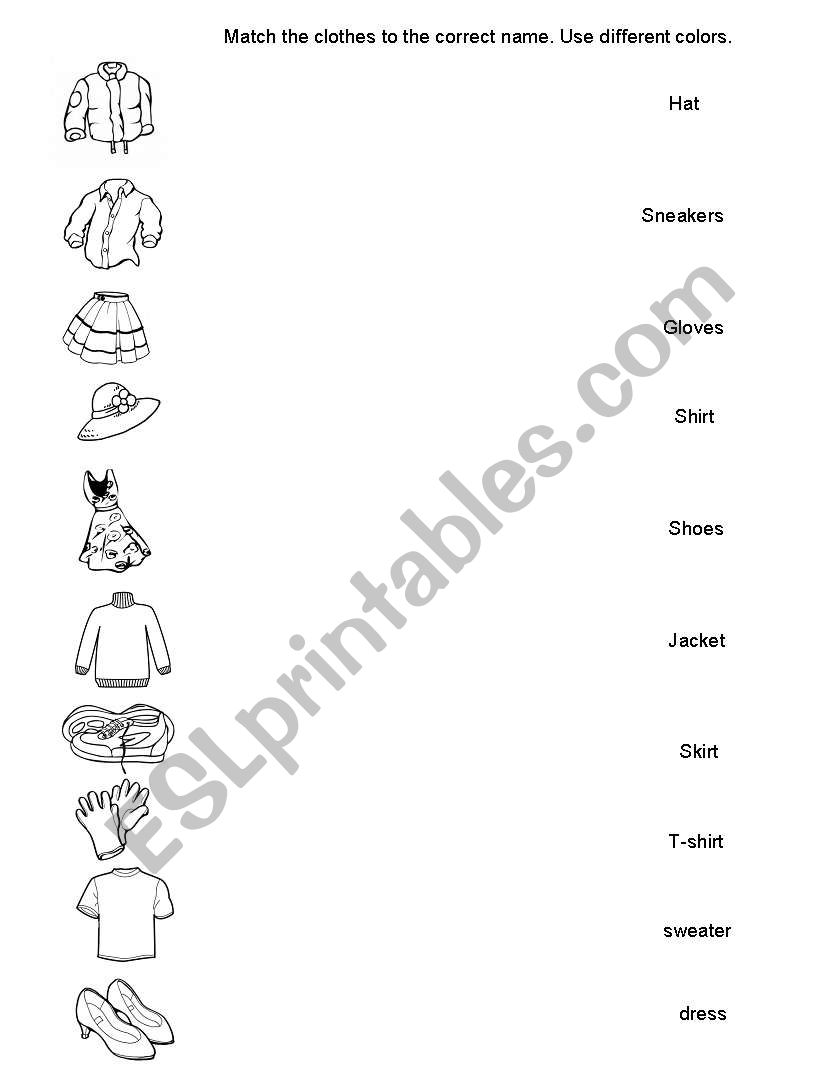 Clothes worksheet