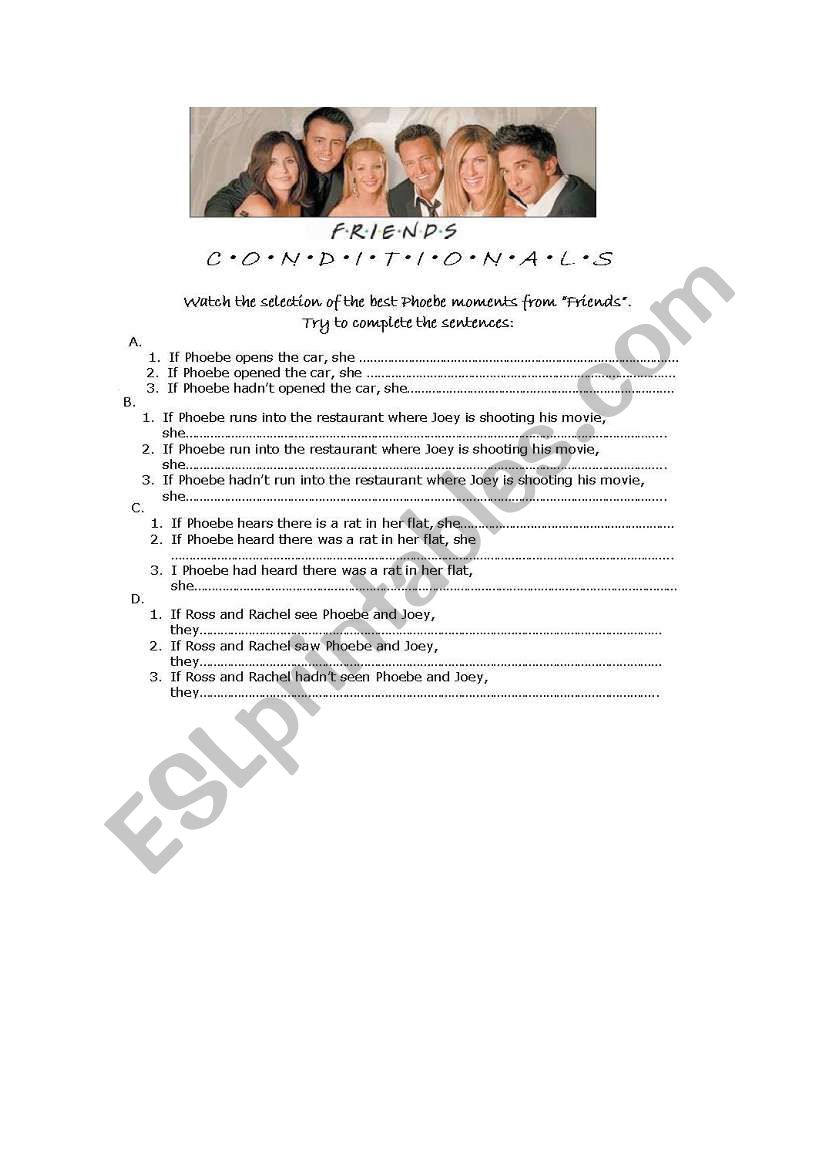 Friends (1 conditional) worksheet