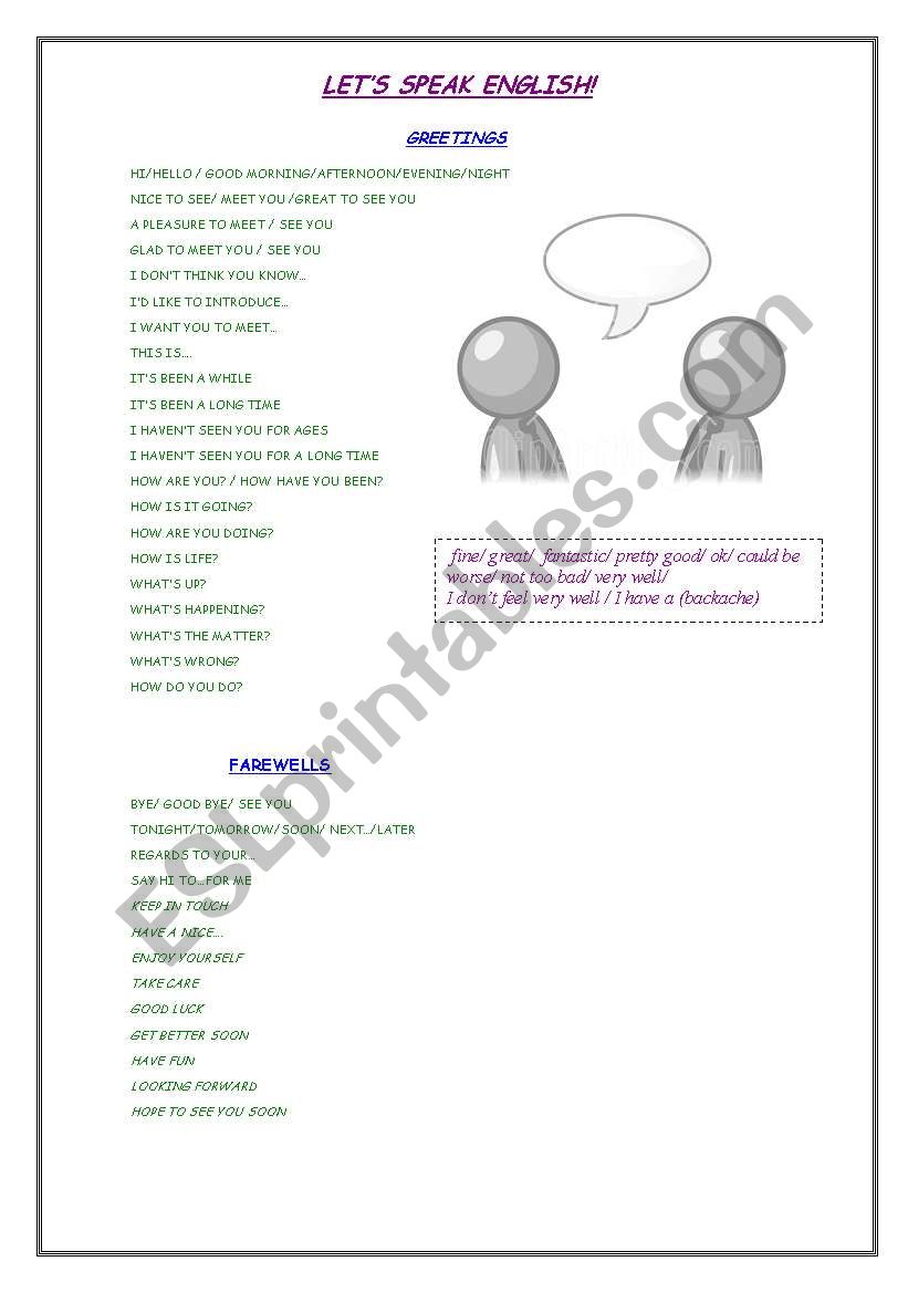COMMON EXPRESSIONS FOR ORAL WORK
