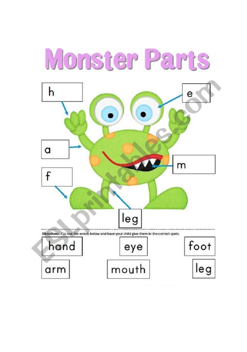 monster worksheet