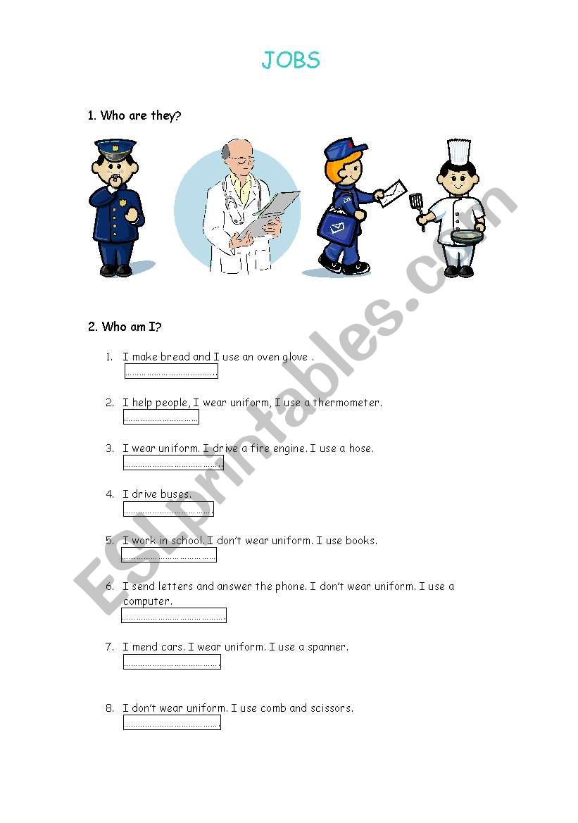 jobs esl worksheet by wonderful1981