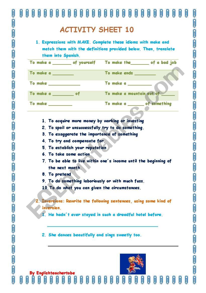 A bit of everything worksheet