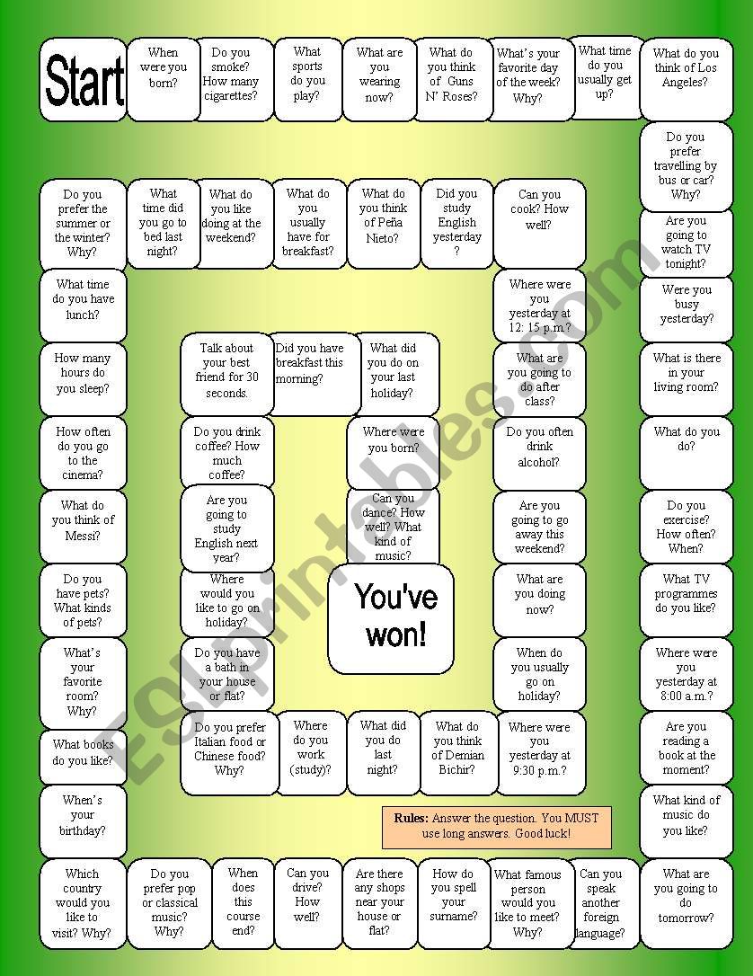ESL Board Games: How to Make Conversation Board Game