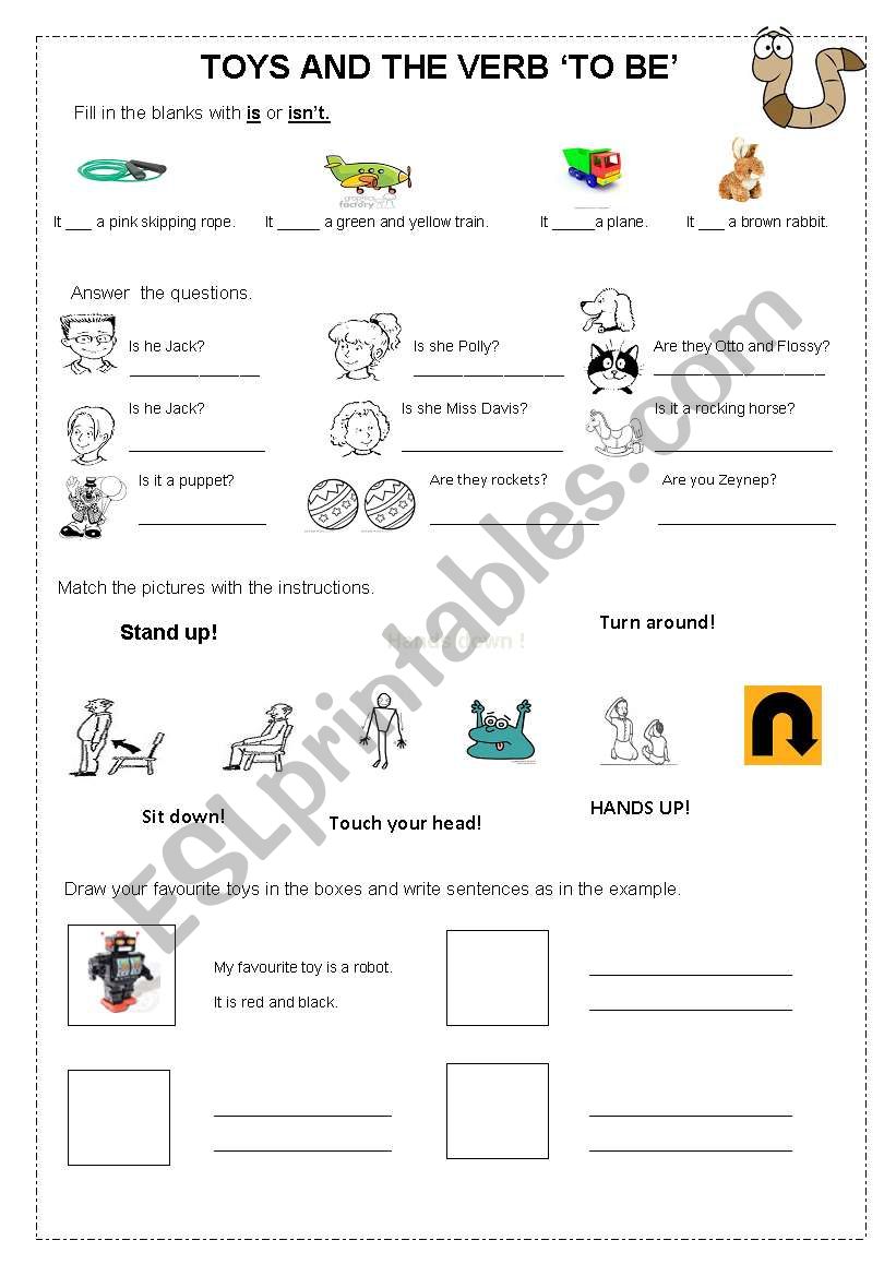 toys and the verb ´to be´ - ESL worksheet by seagull67