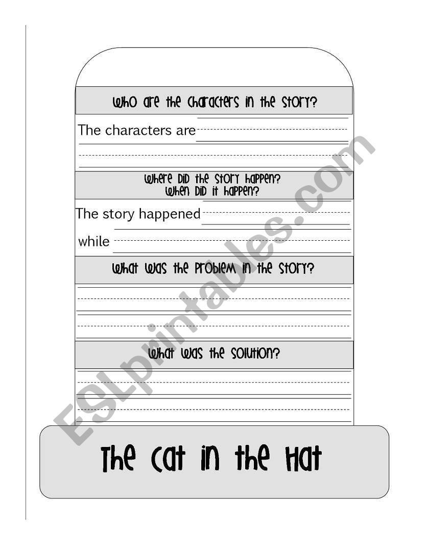 Cat in the Hat response worksheet