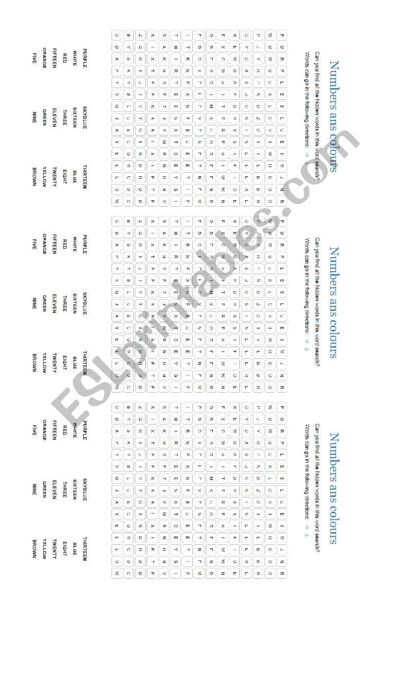 Word seacrh worksheet