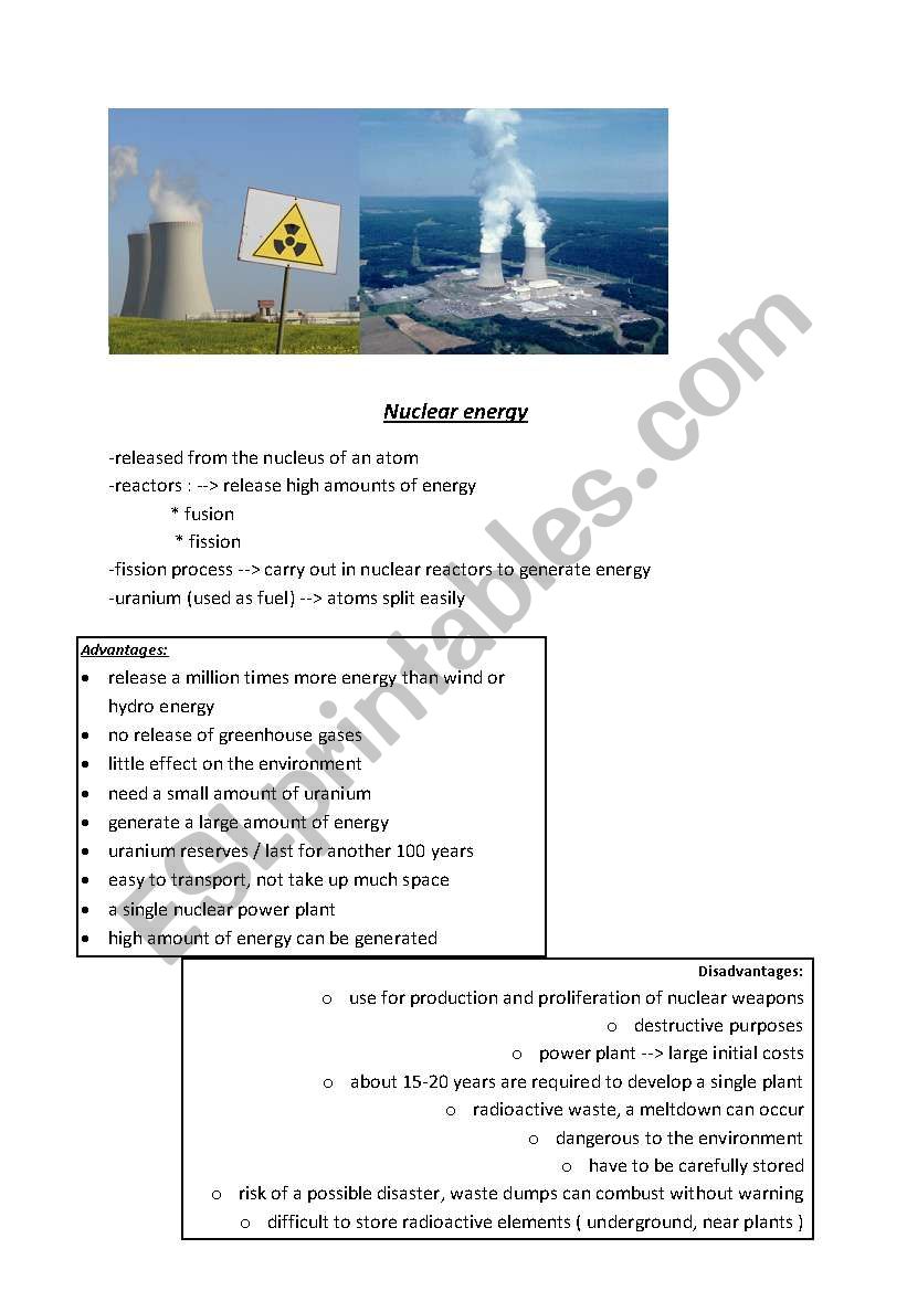 nuclear energy worksheet