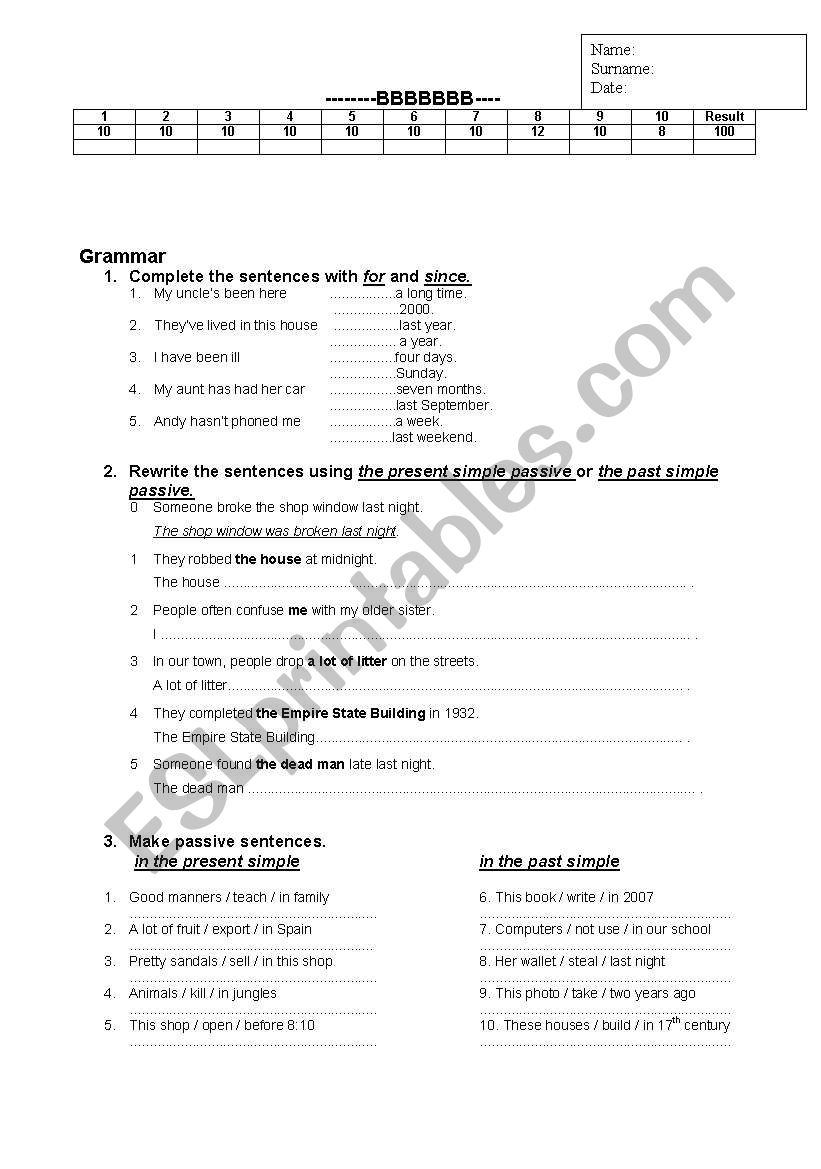 2nd term 1st exam for 10th grades