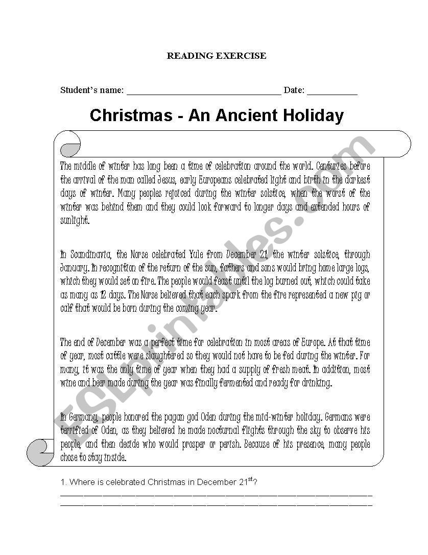 Christmas - An ancient holyday