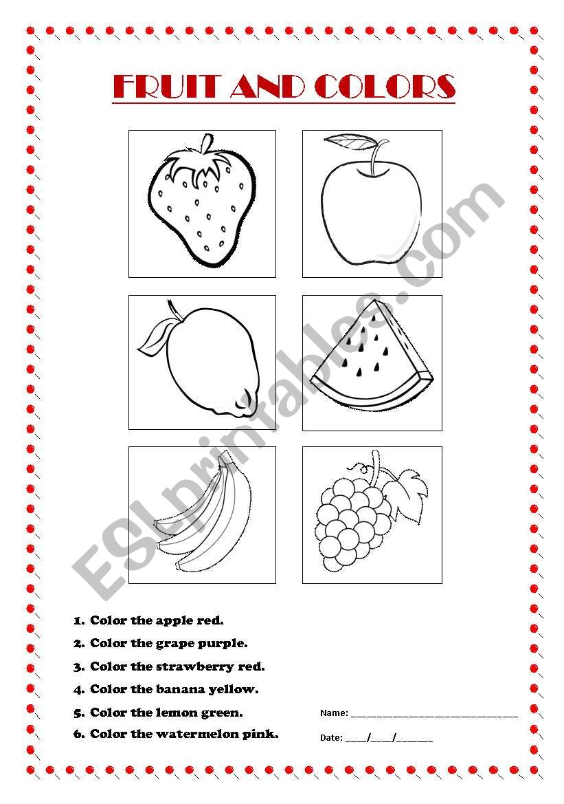 Fruit and Colors worksheet