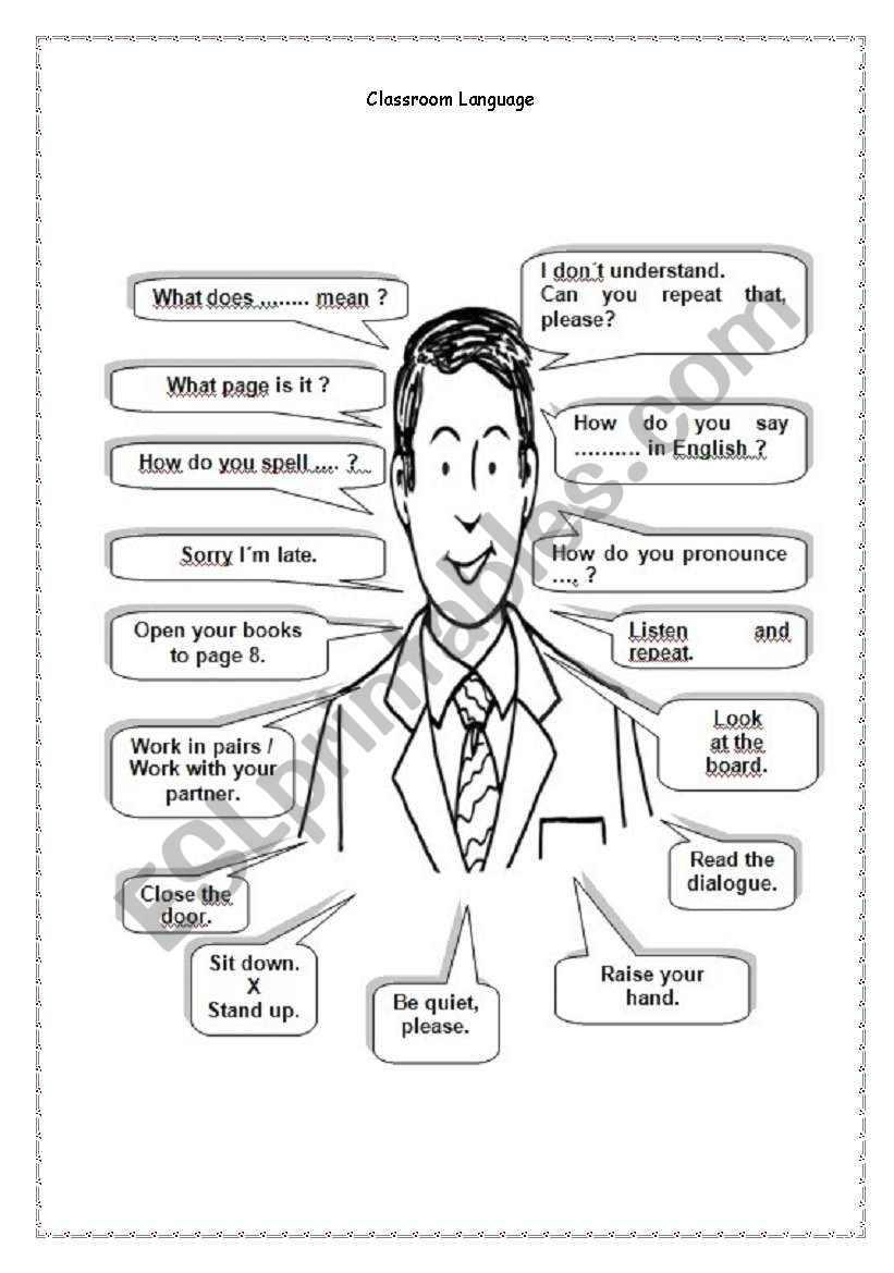 Classroom Expressions worksheet