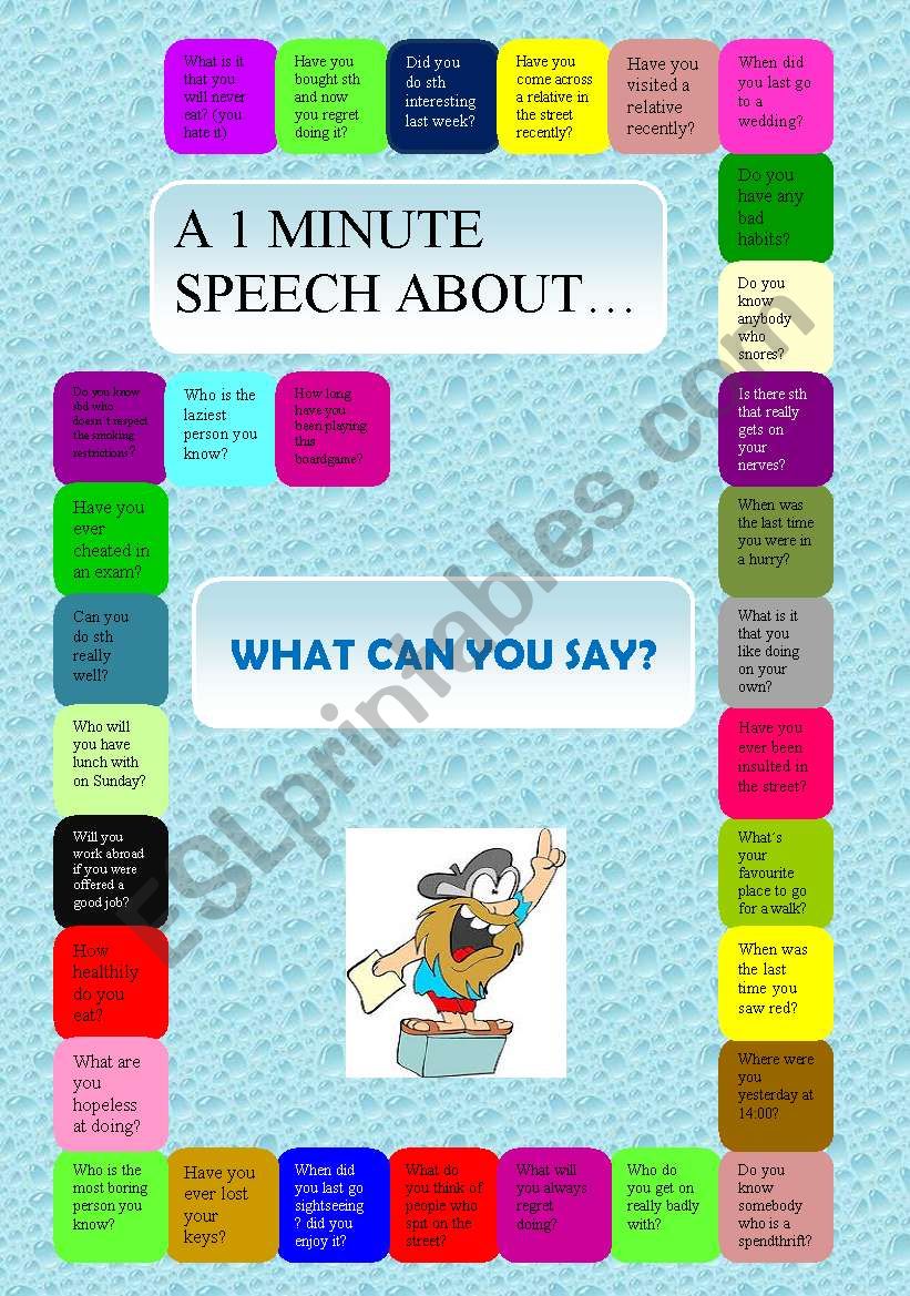 speech topics 1 minute