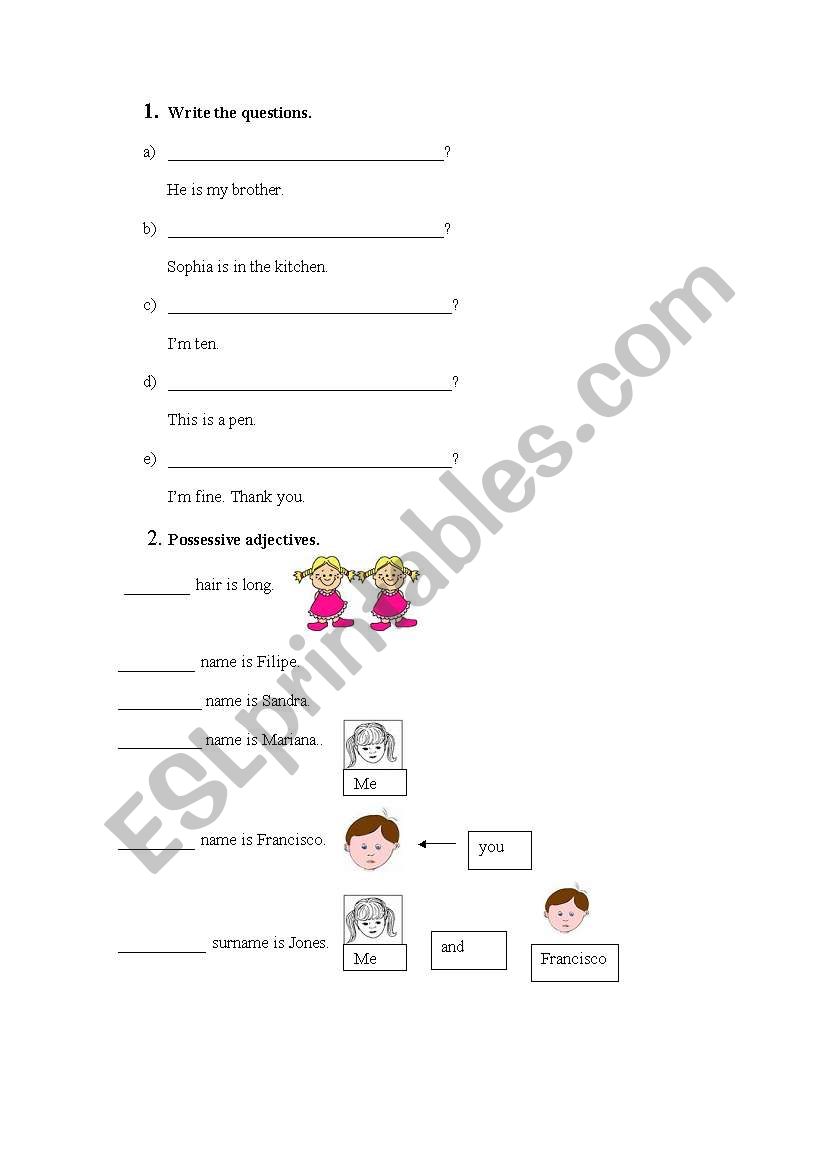 Wh questions/ Possessive adjectives