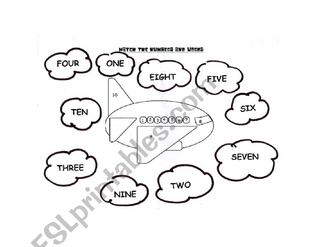 Flying Numbers worksheet