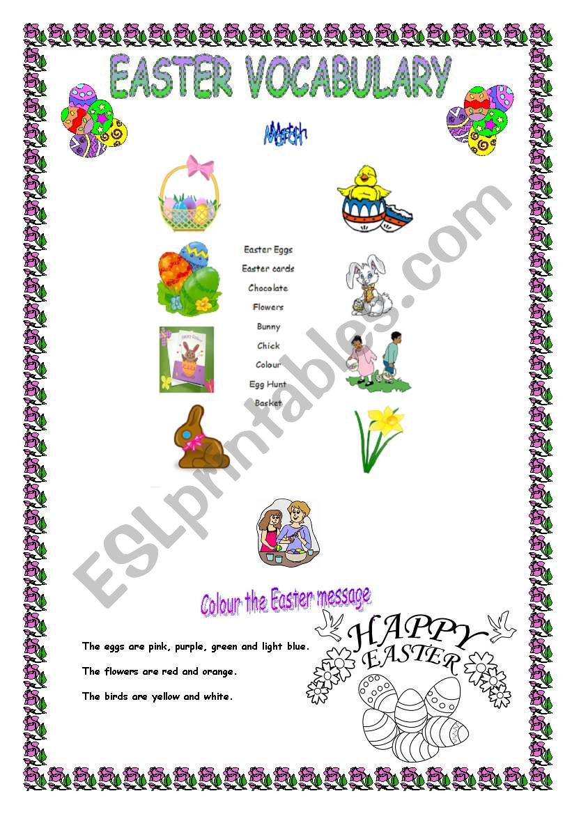 It´s Easter time! Easter vocabulary - ESL worksheet by marta veiga