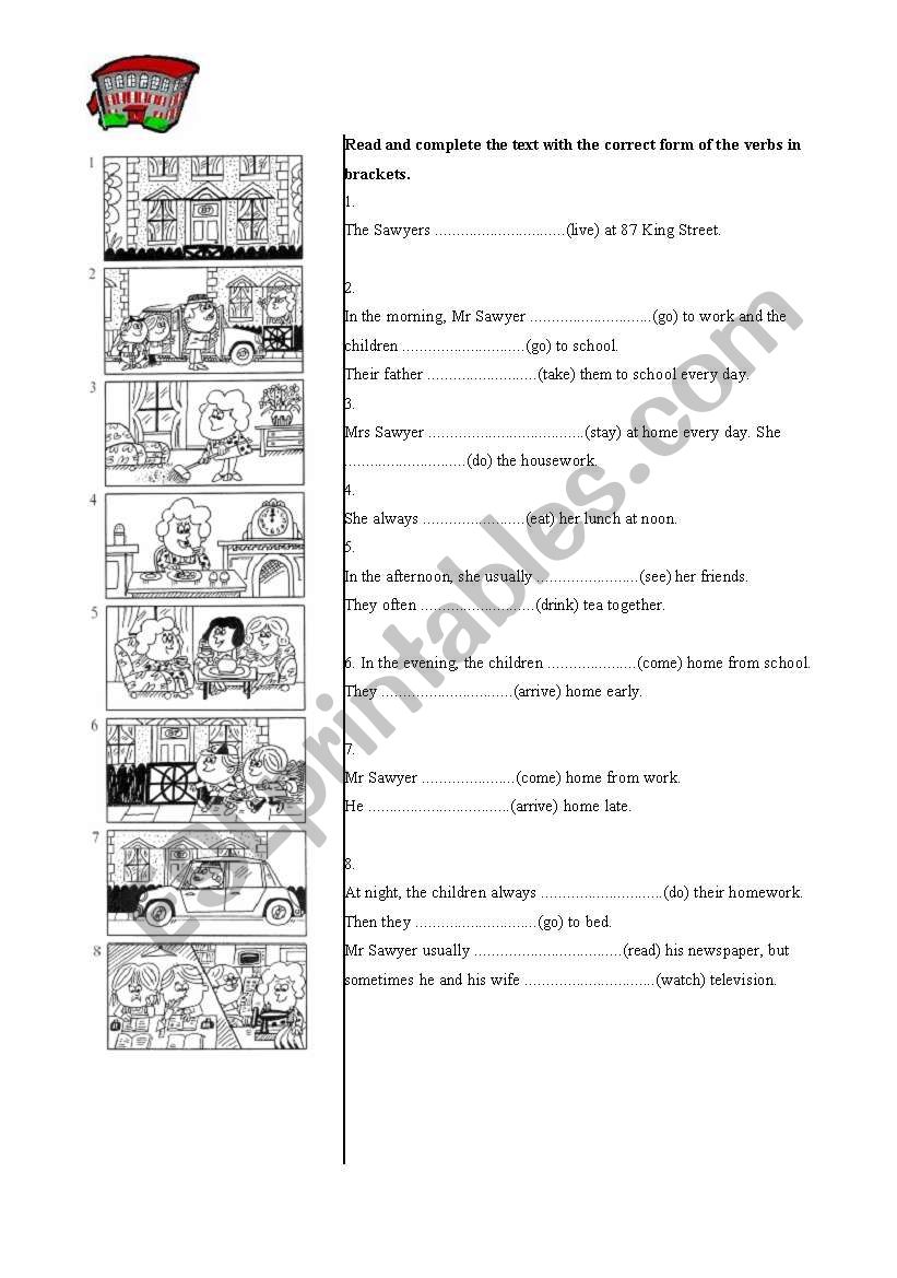 present simple full exercise worksheet