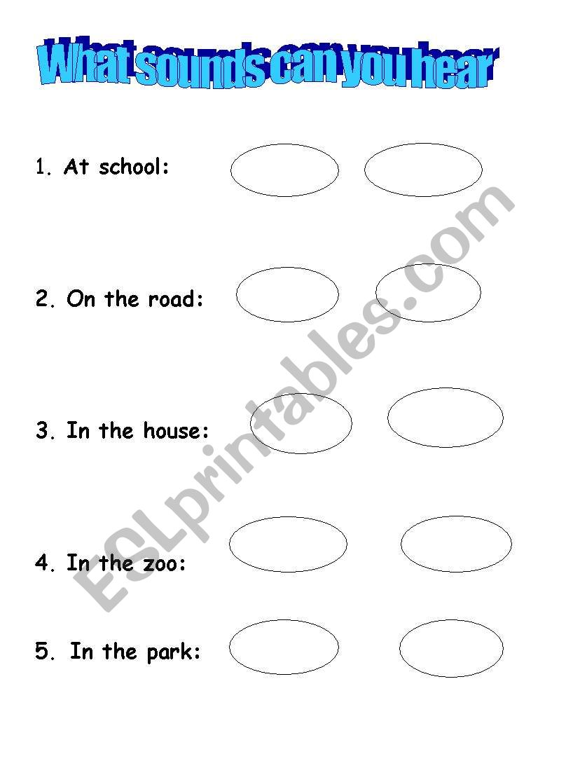 What sounds can you hear  worksheet