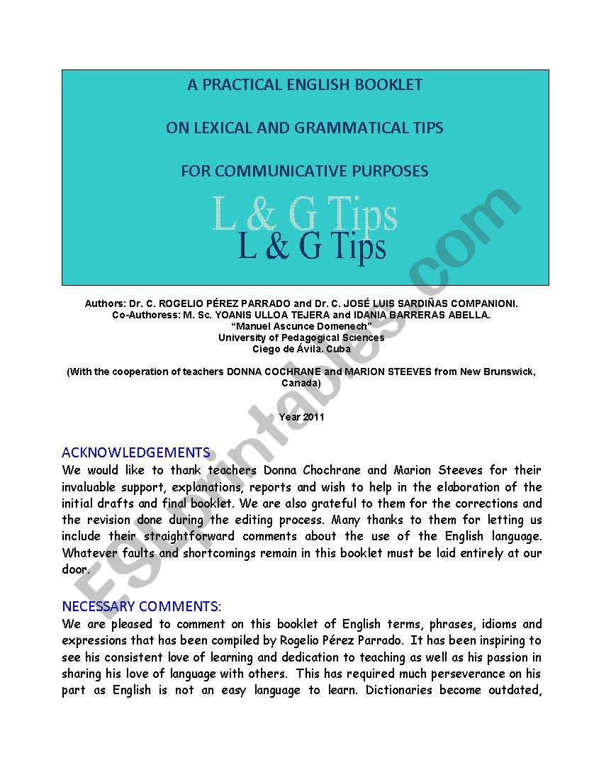 A PRACTICAL ENGLISH BOOKLET worksheet