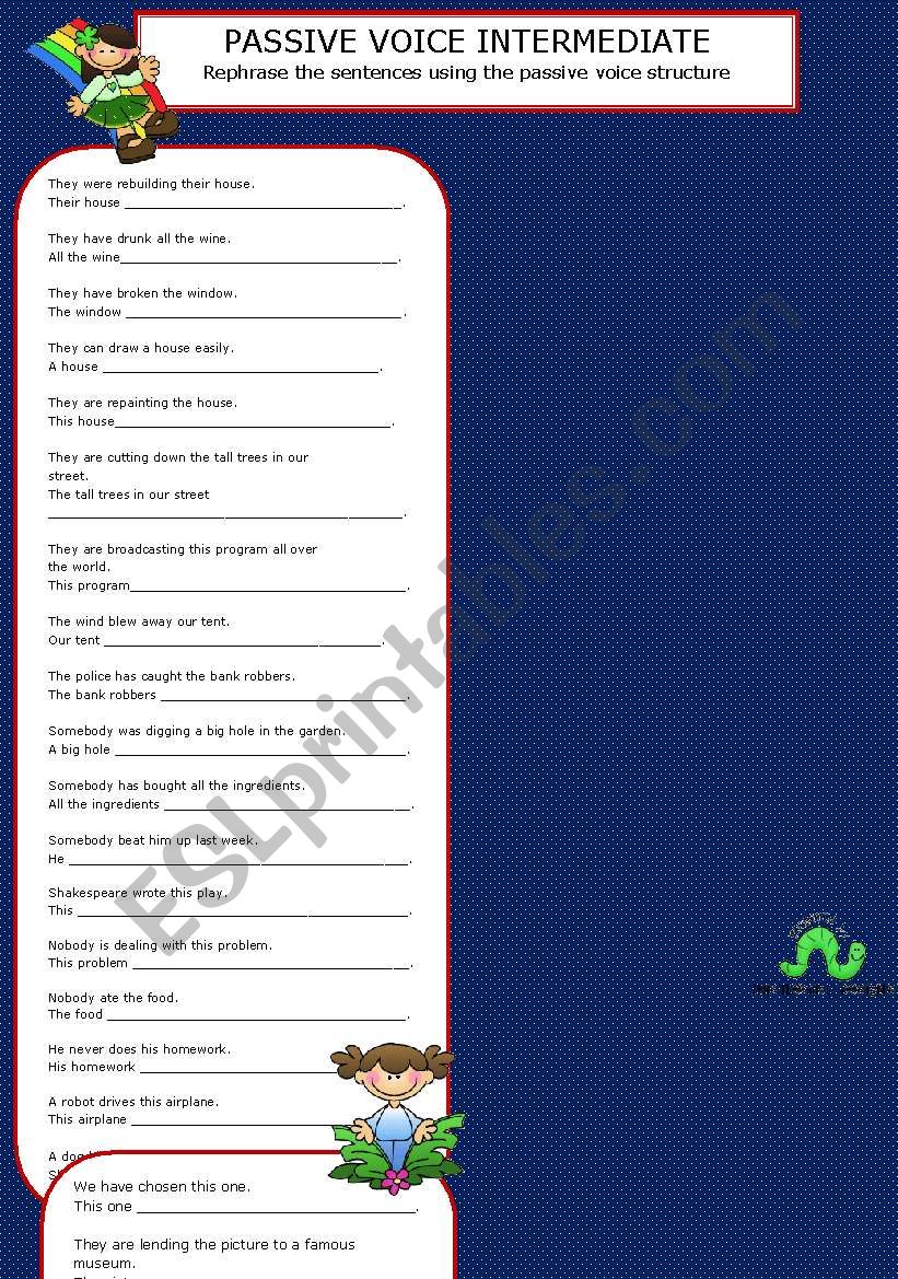 Passive voice worksheet