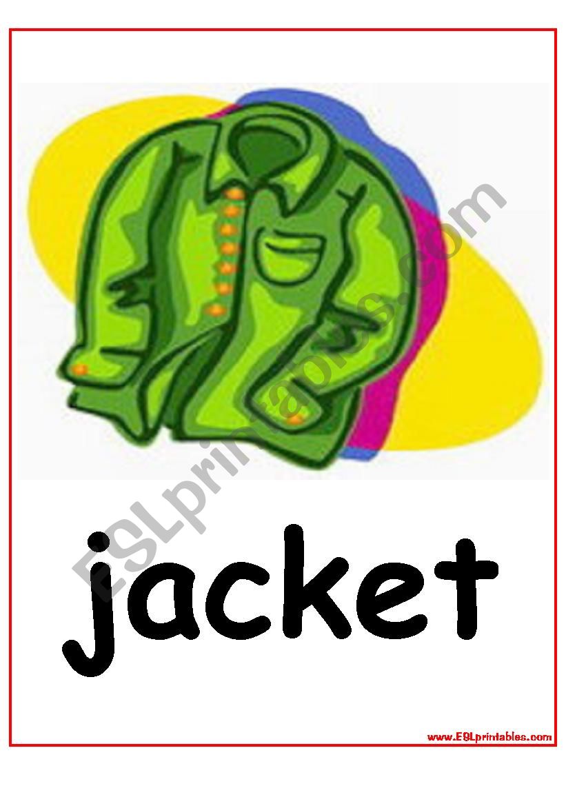 The Clothes flashcards worksheet