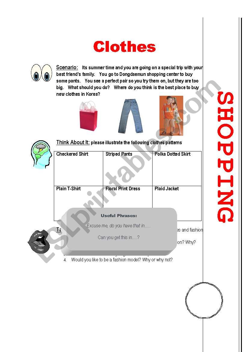 Clothes worksheet