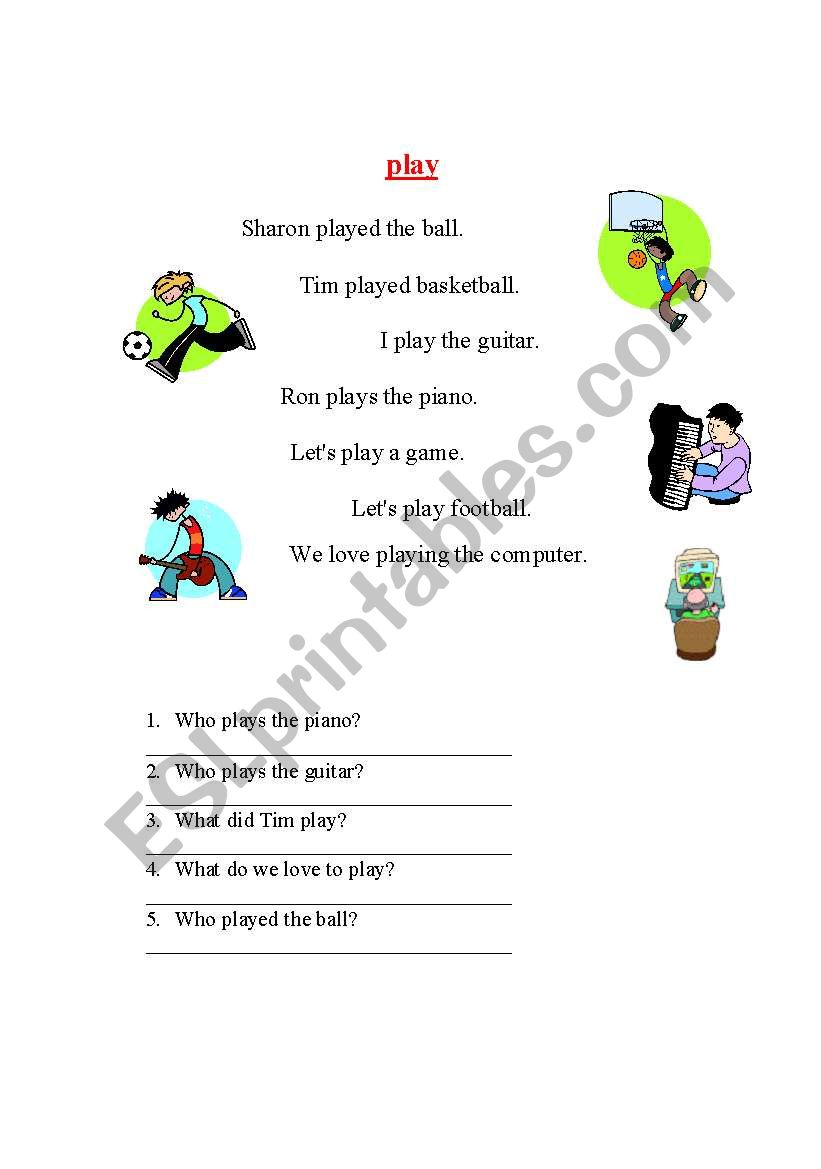 the verb-play worksheet