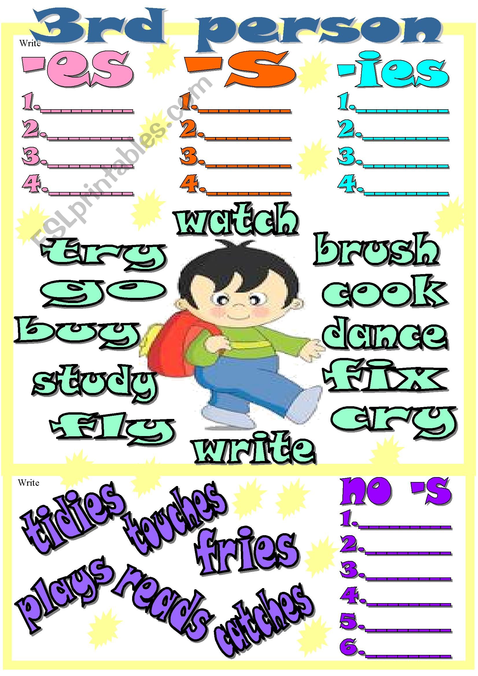 3rd Person present Simple ESL Worksheet By LILIAAMALIA