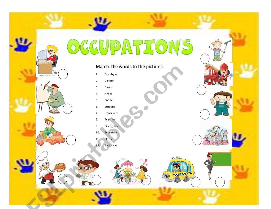 occupations worksheet