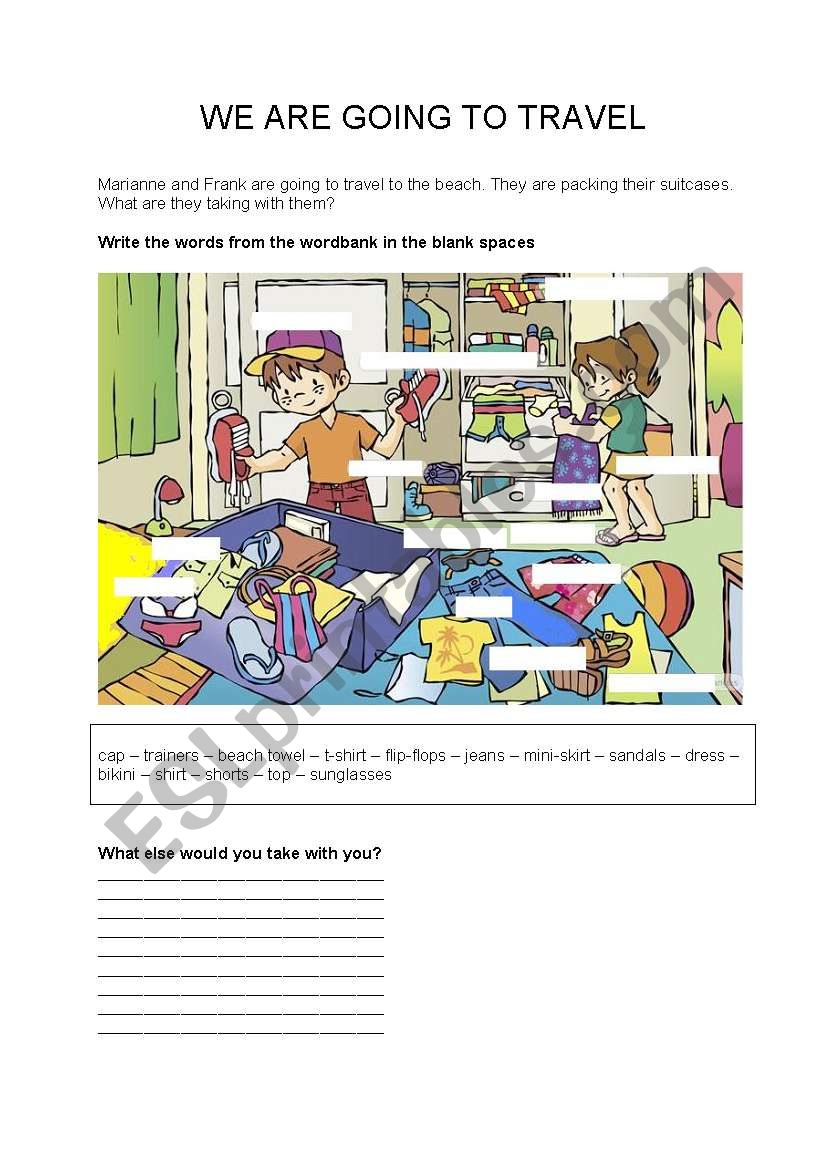 WE ARE GOING TO TRAVEL ESL Worksheet By S lefevre