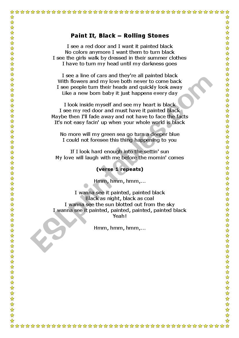 Present Simple Rolling Stones Song Esl Worksheet By Janaline