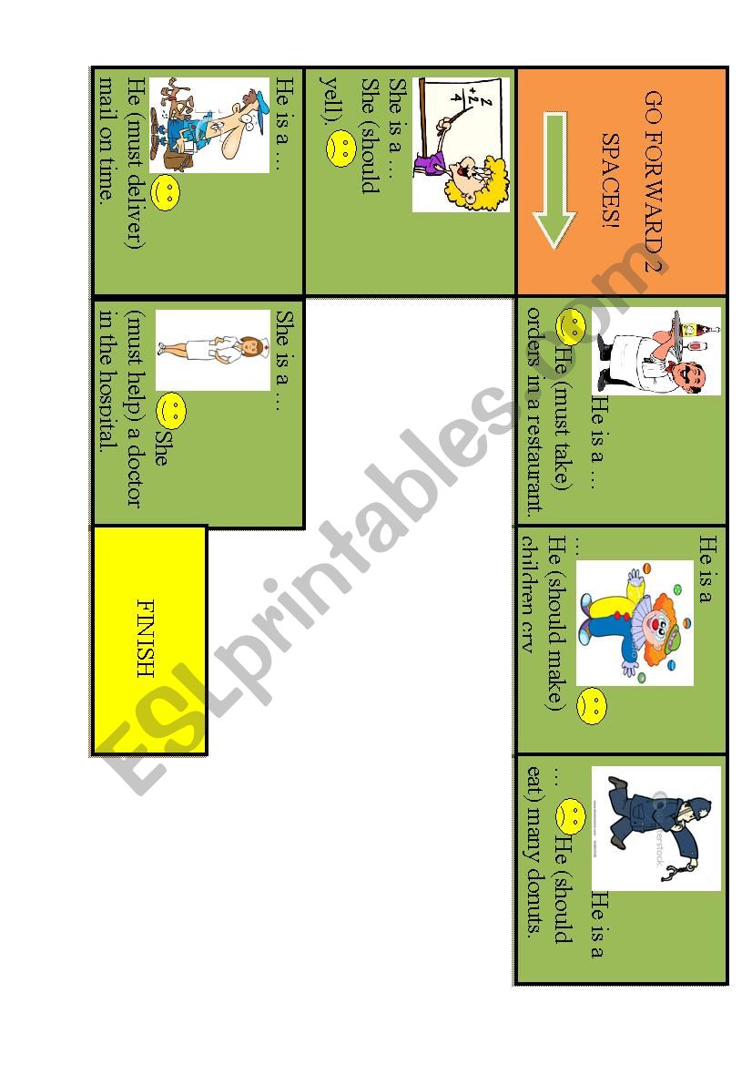 Boardgame modals - SHOULD/SHOULDN´T (smiley faces)- PART 2 - ESL ...