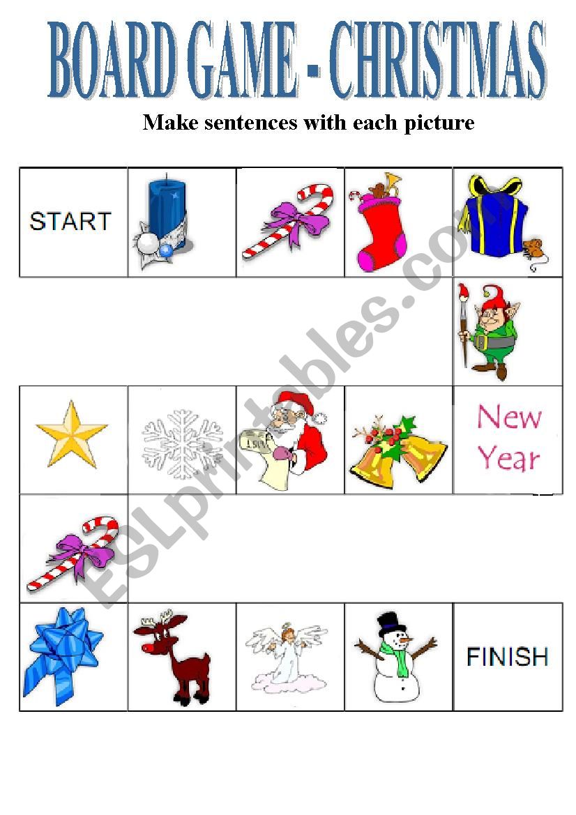Board game - Christmas worksheet