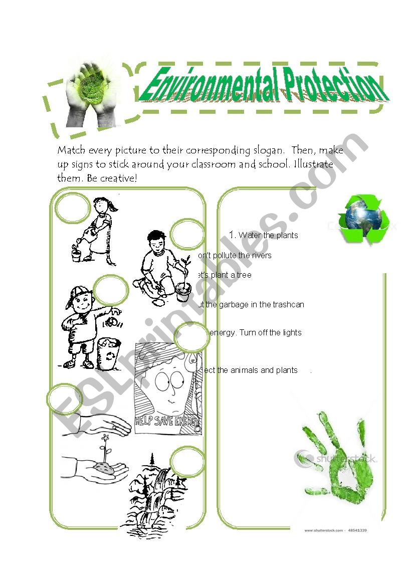 Environmental protection worksheet