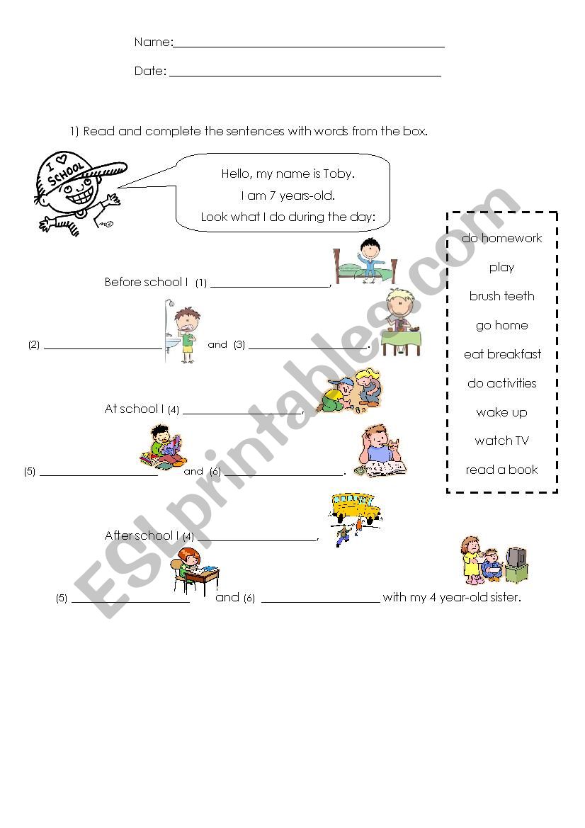 Roy´s Day - ESL worksheet by Ninha2