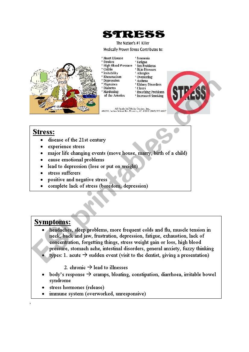 stress worksheet