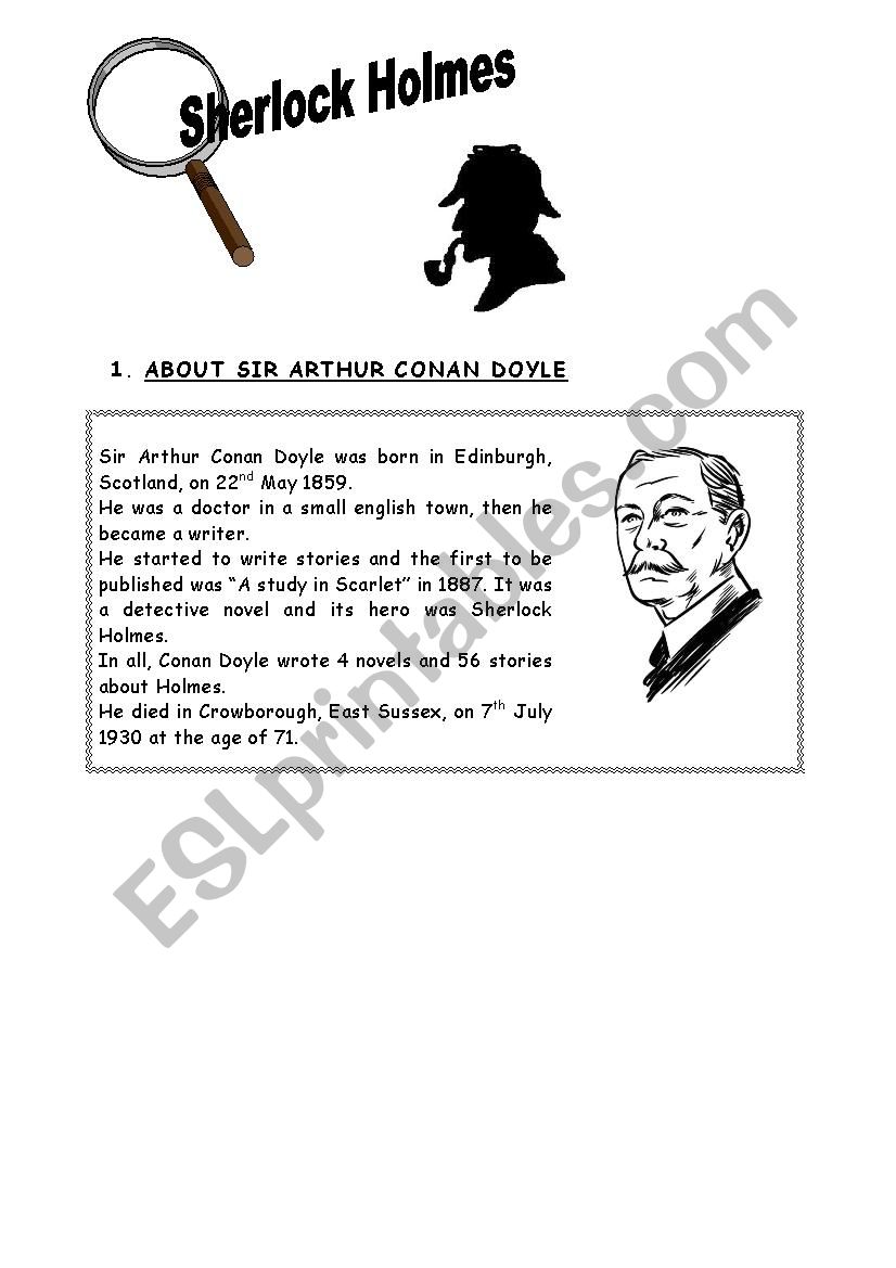 Sherlock Holmes worksheet