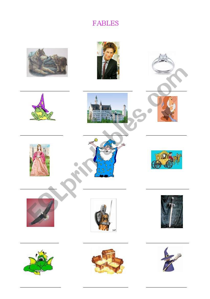 English worksheets: FABLES