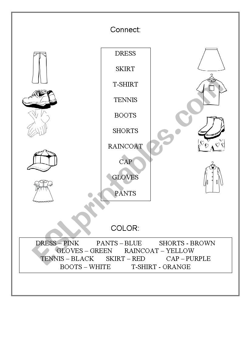 Clothes - ESL worksheet by lucianatro