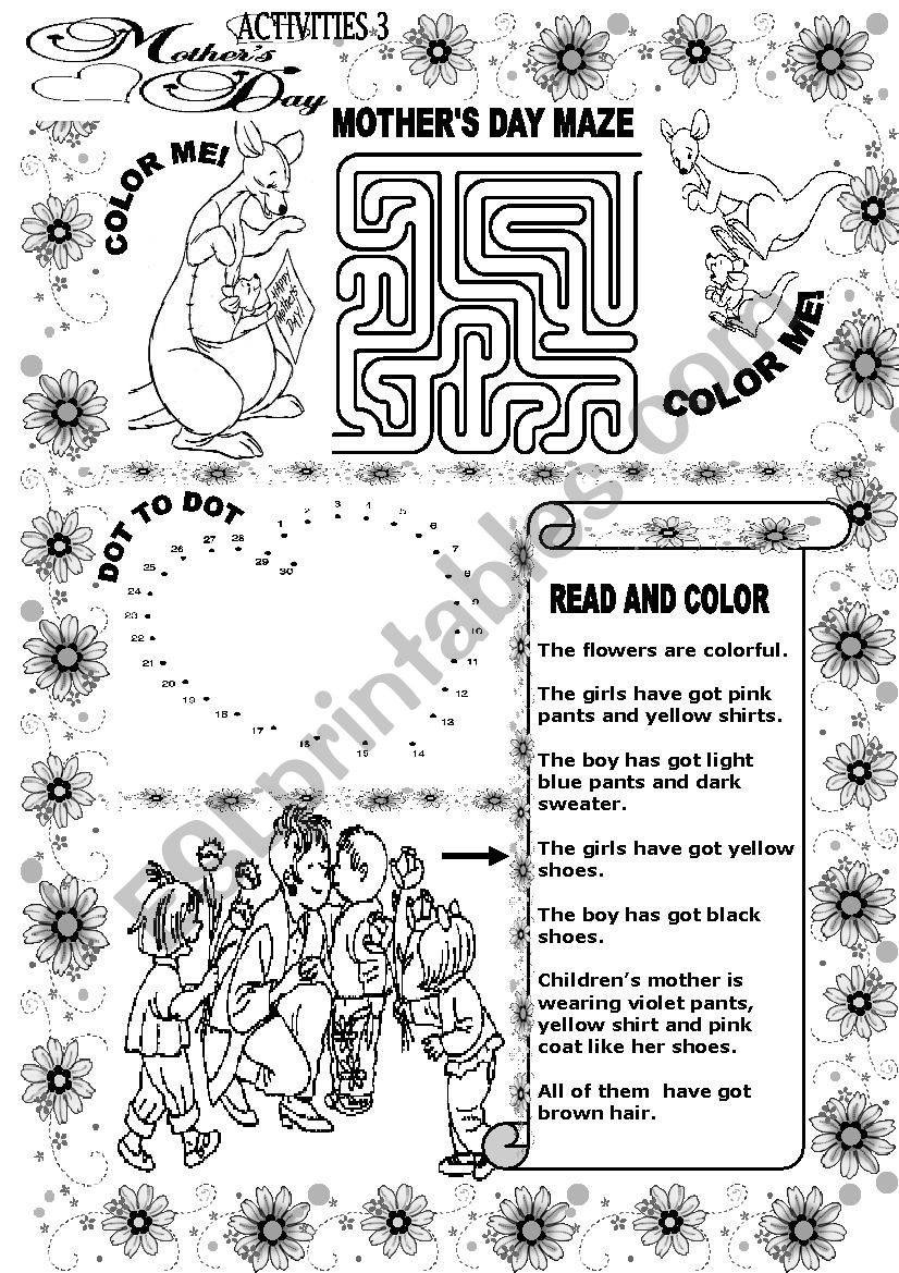 Mother´s Day Activities 3 Esl Worksheet By Beauty And The Best