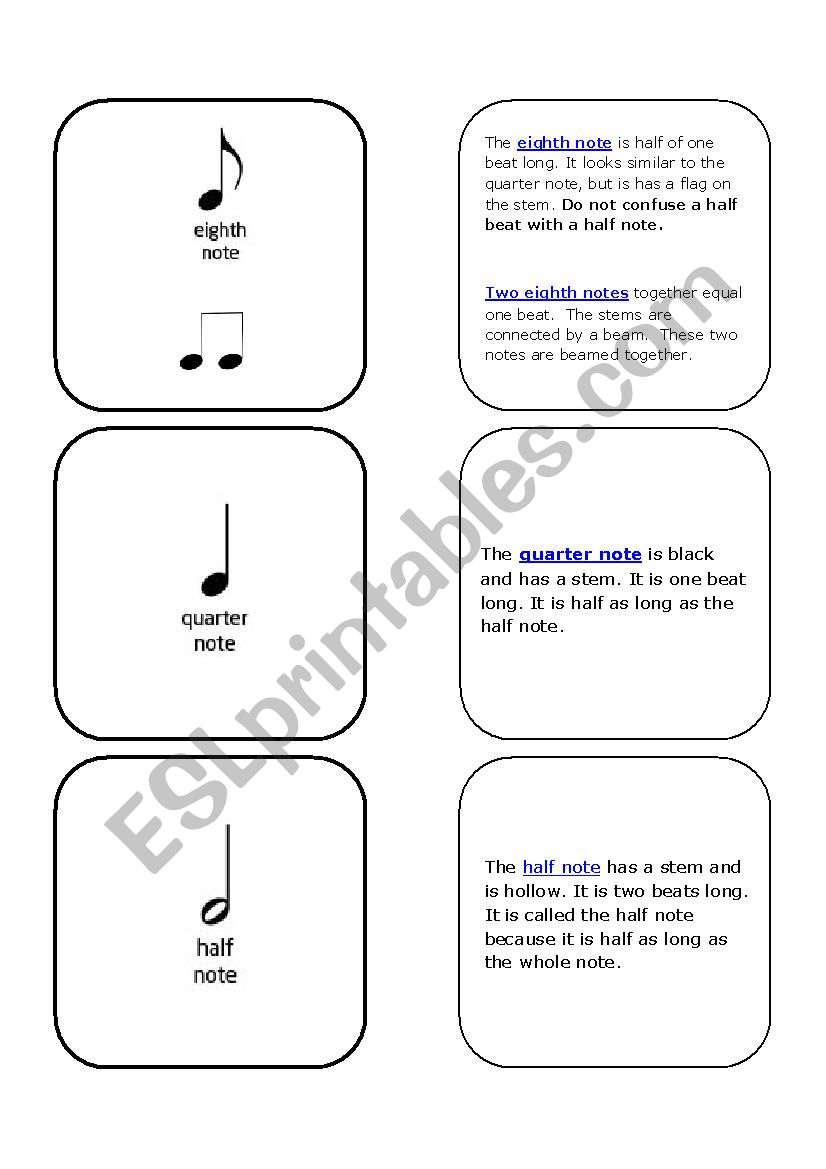 Music Staff & Note Value worksheet