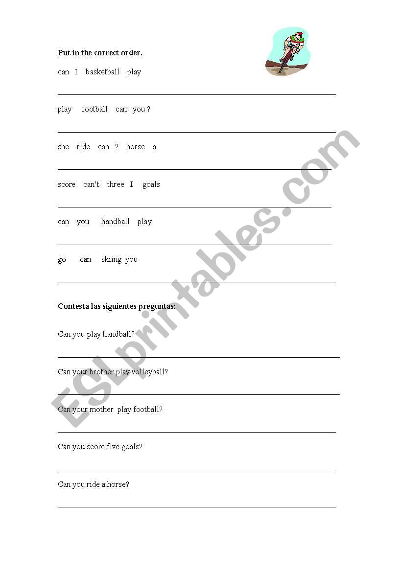 CAN YOU PLAY FOOTBALL? worksheet