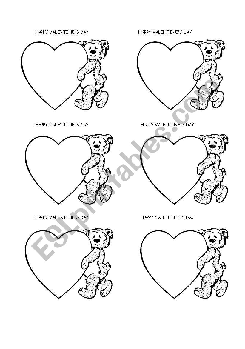 st. valentine cards to print - ESL worksheet by supernenava